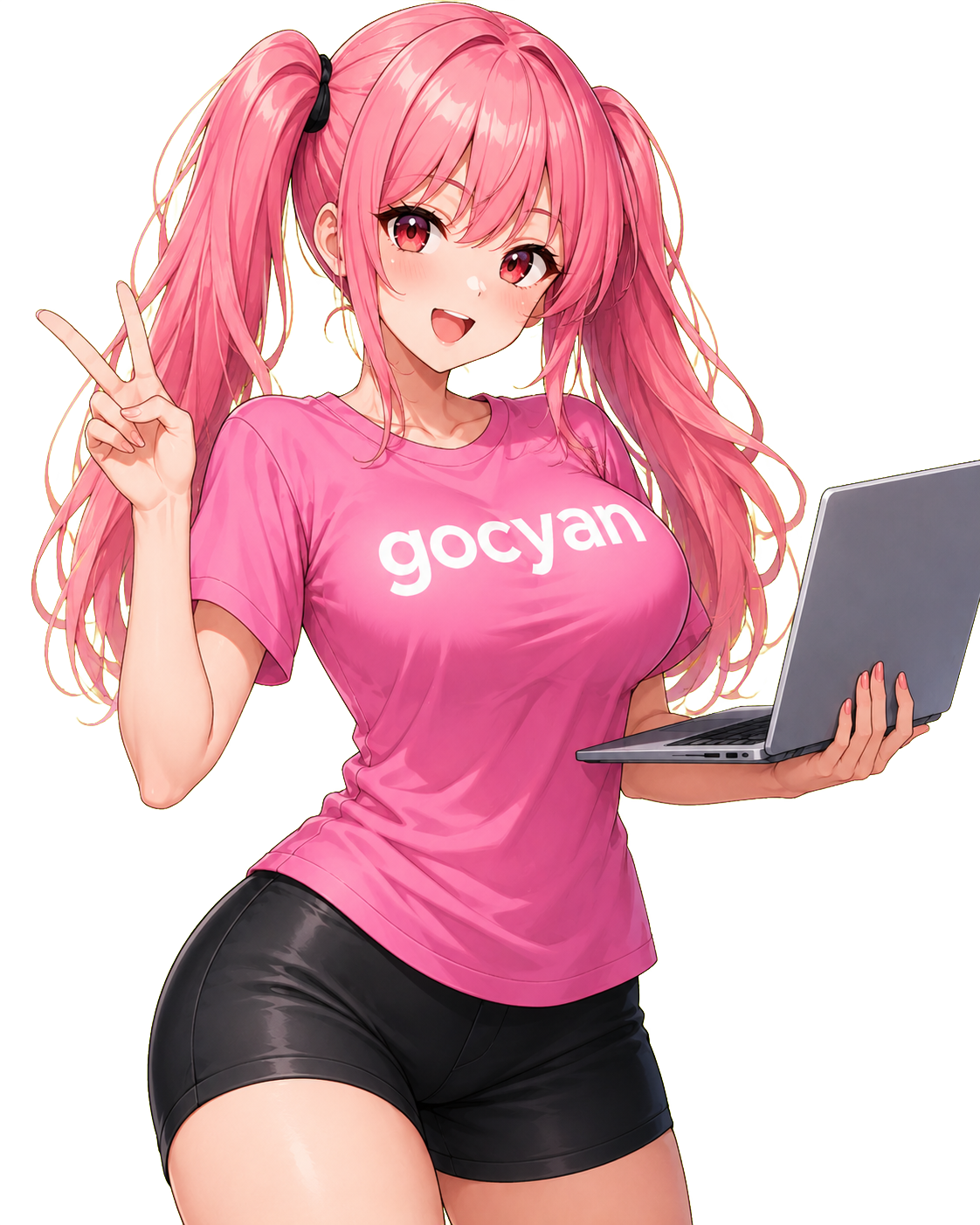 Kawaii anime character with transparent background